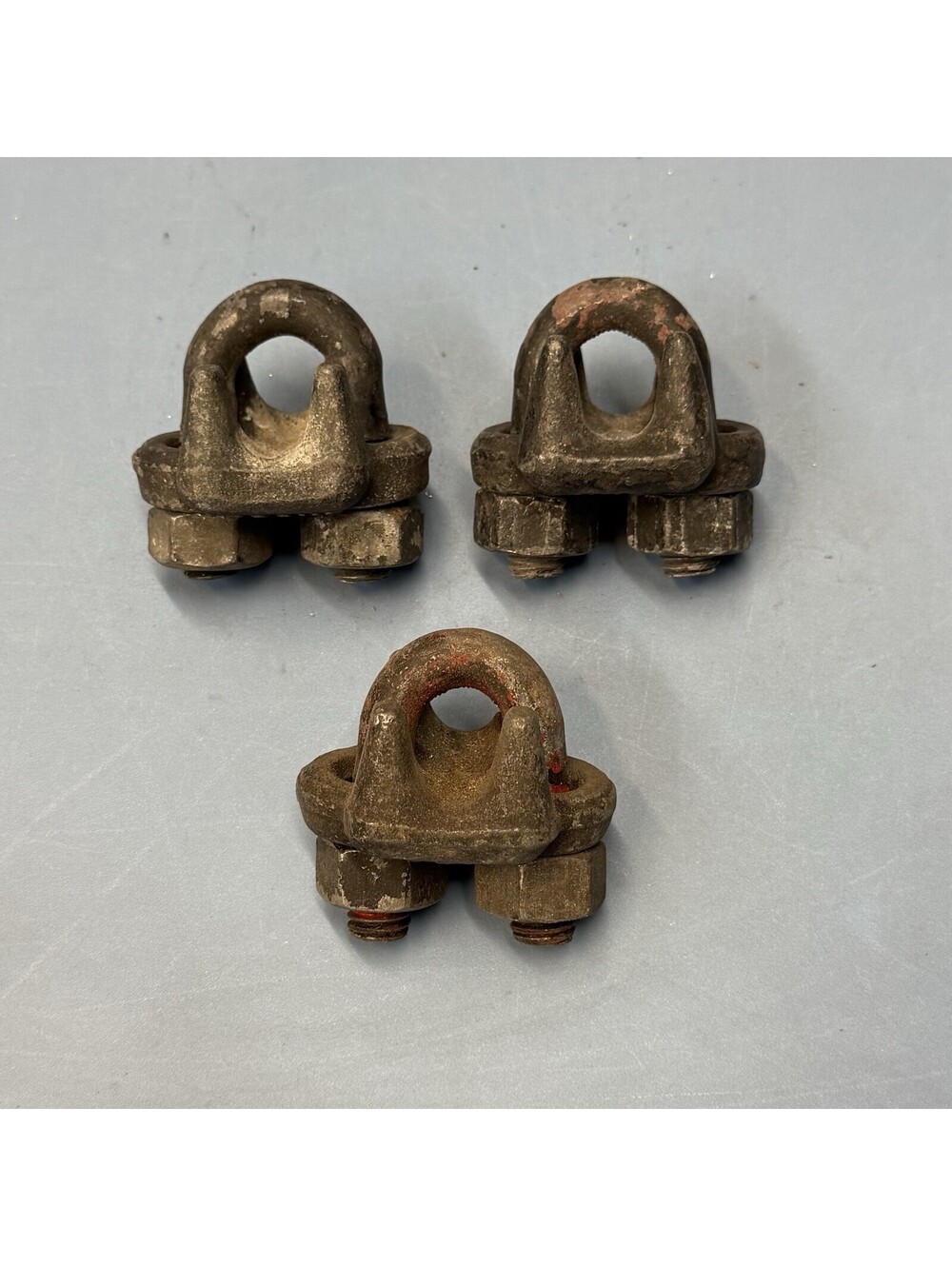 Lot of 3 Genuine Crosby 1/2” Wire Rope Cable Clamps Clips U-Bolt USA